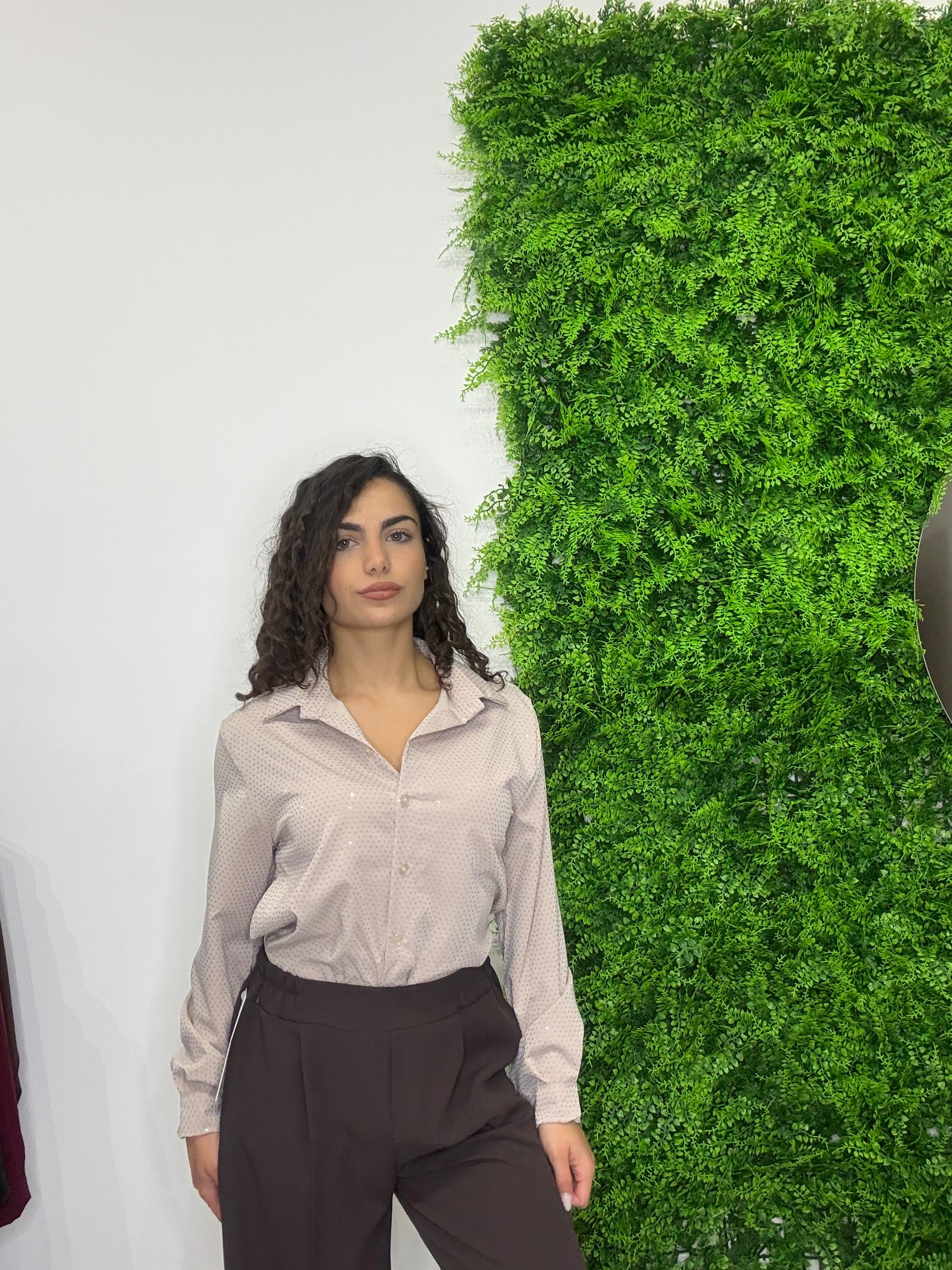 Camicia brillantinata