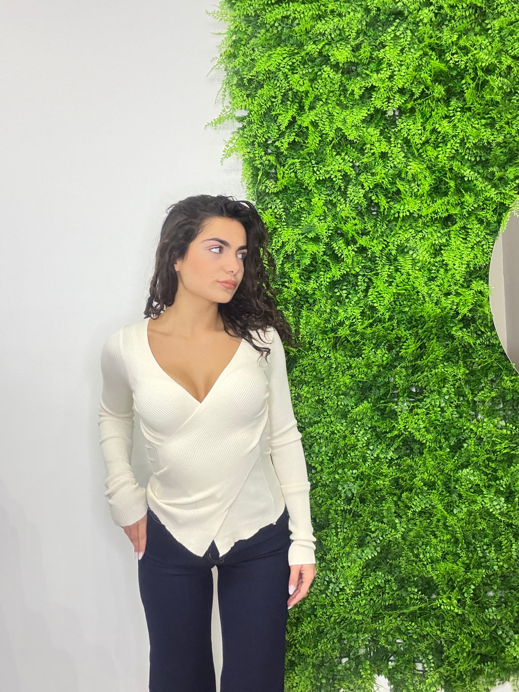 Maglia Incrociata "Knit Wrap" a Costine