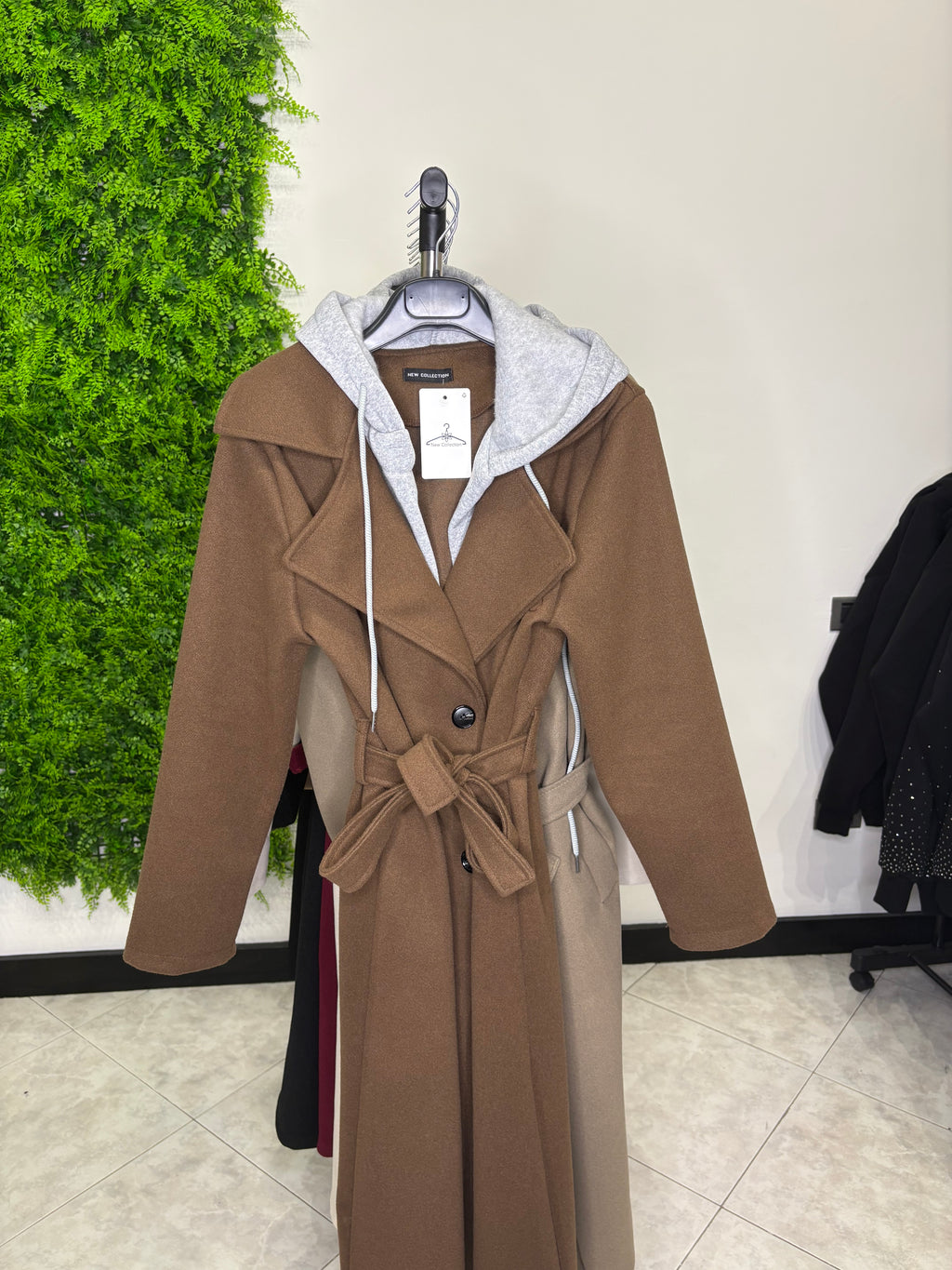 cappotto con felpa integrata