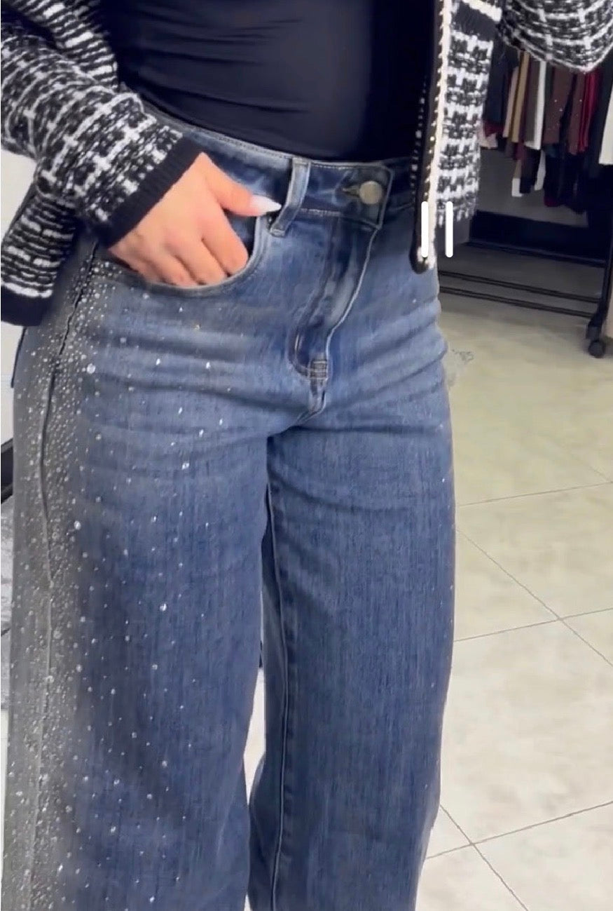 Jeans Wide Leg "Glitter-Dust"