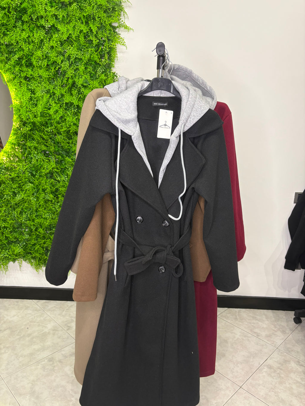 cappotto con felpa integrata