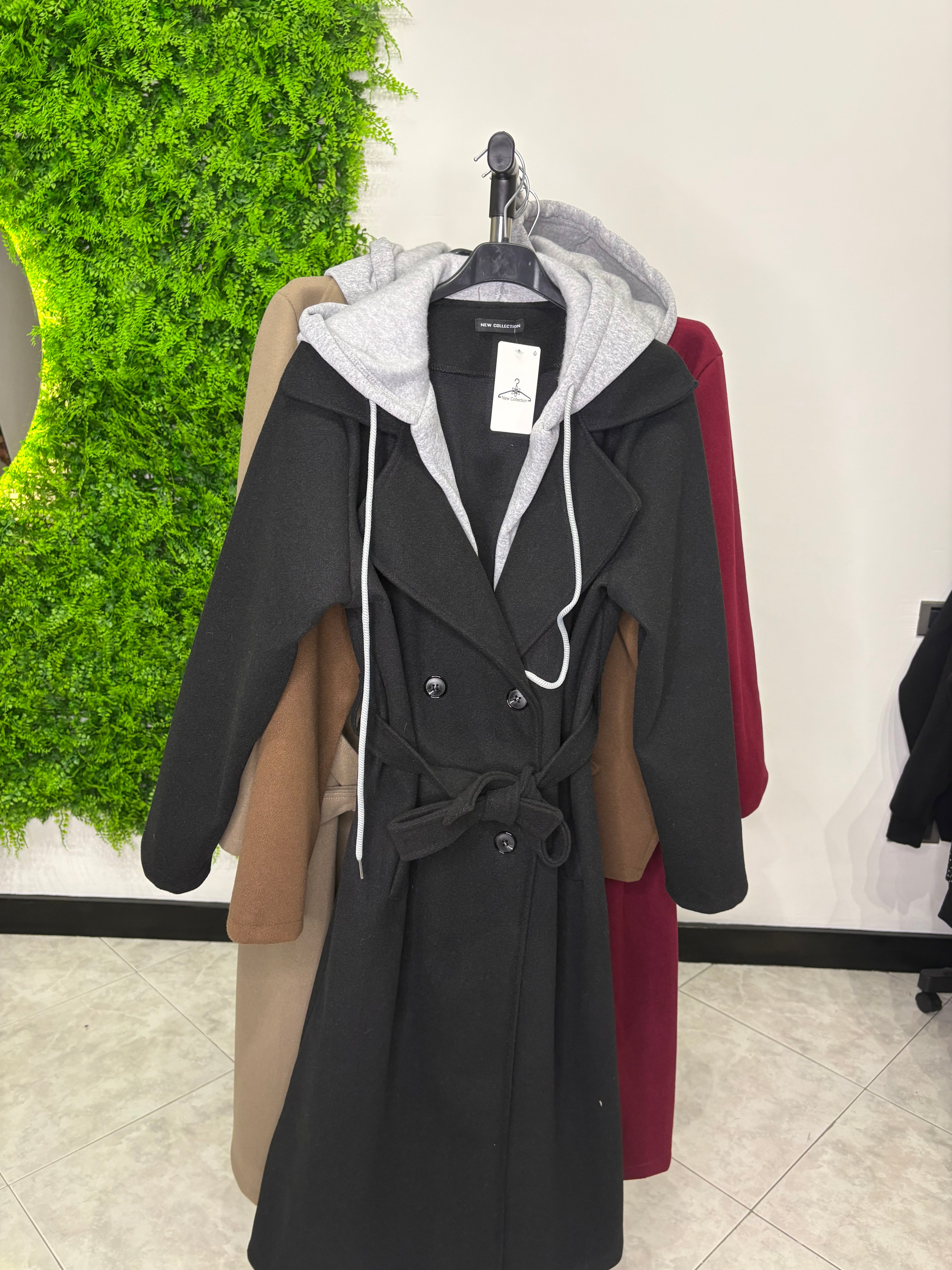 cappotto con felpa integrata