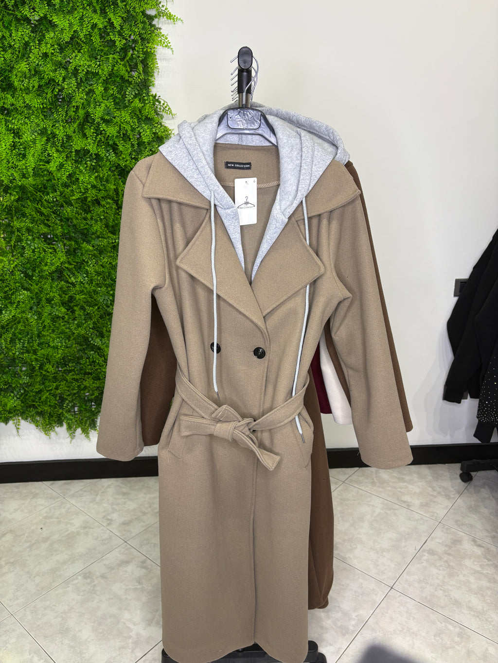 cappotto con felpa integrata