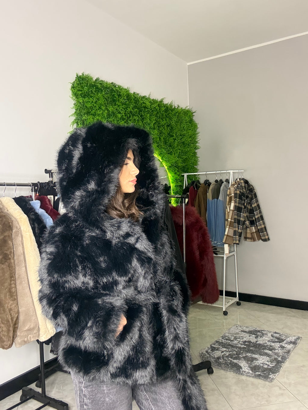 Pelliccia pelo lungo nera