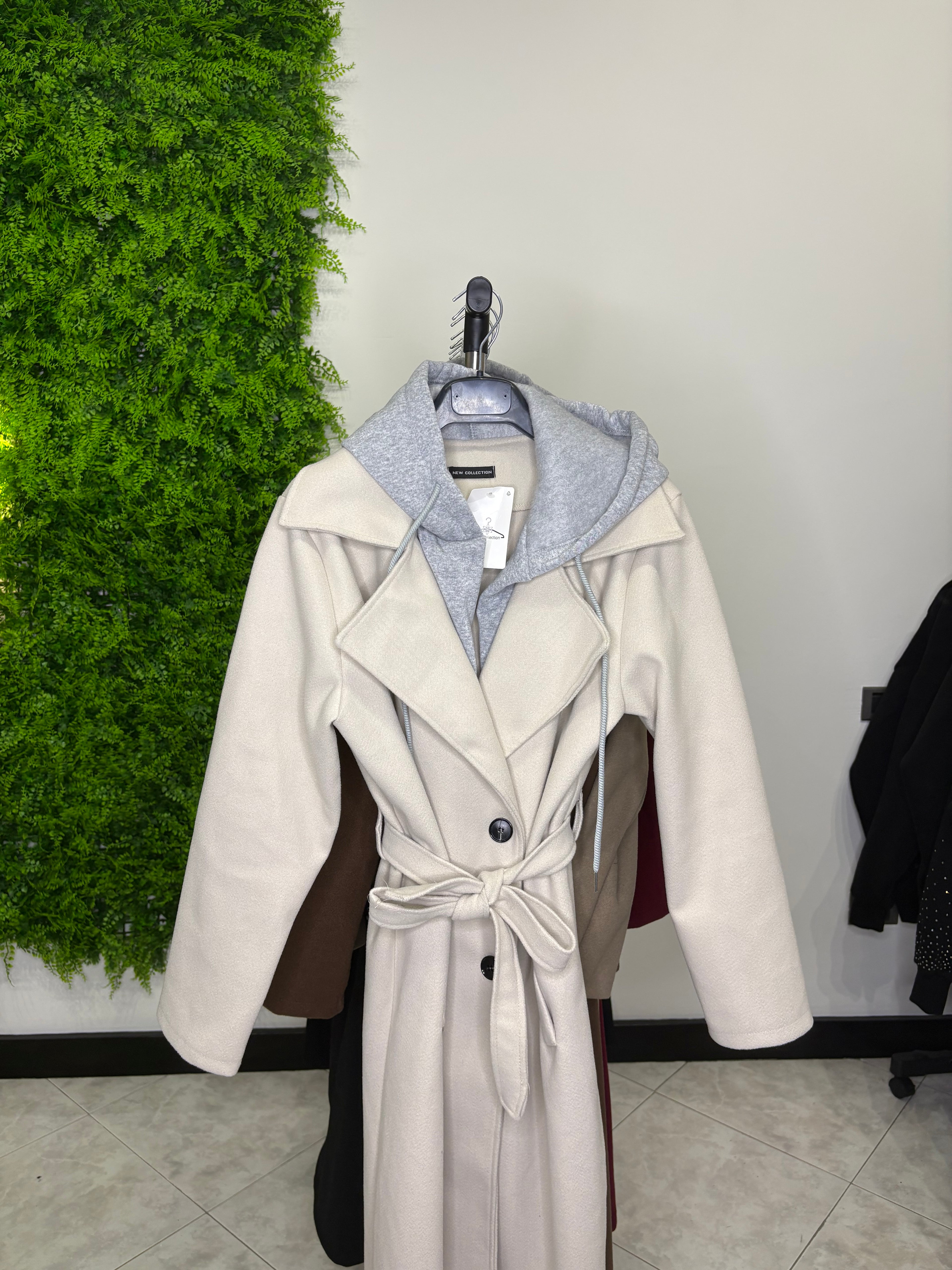 cappotto con felpa integrata