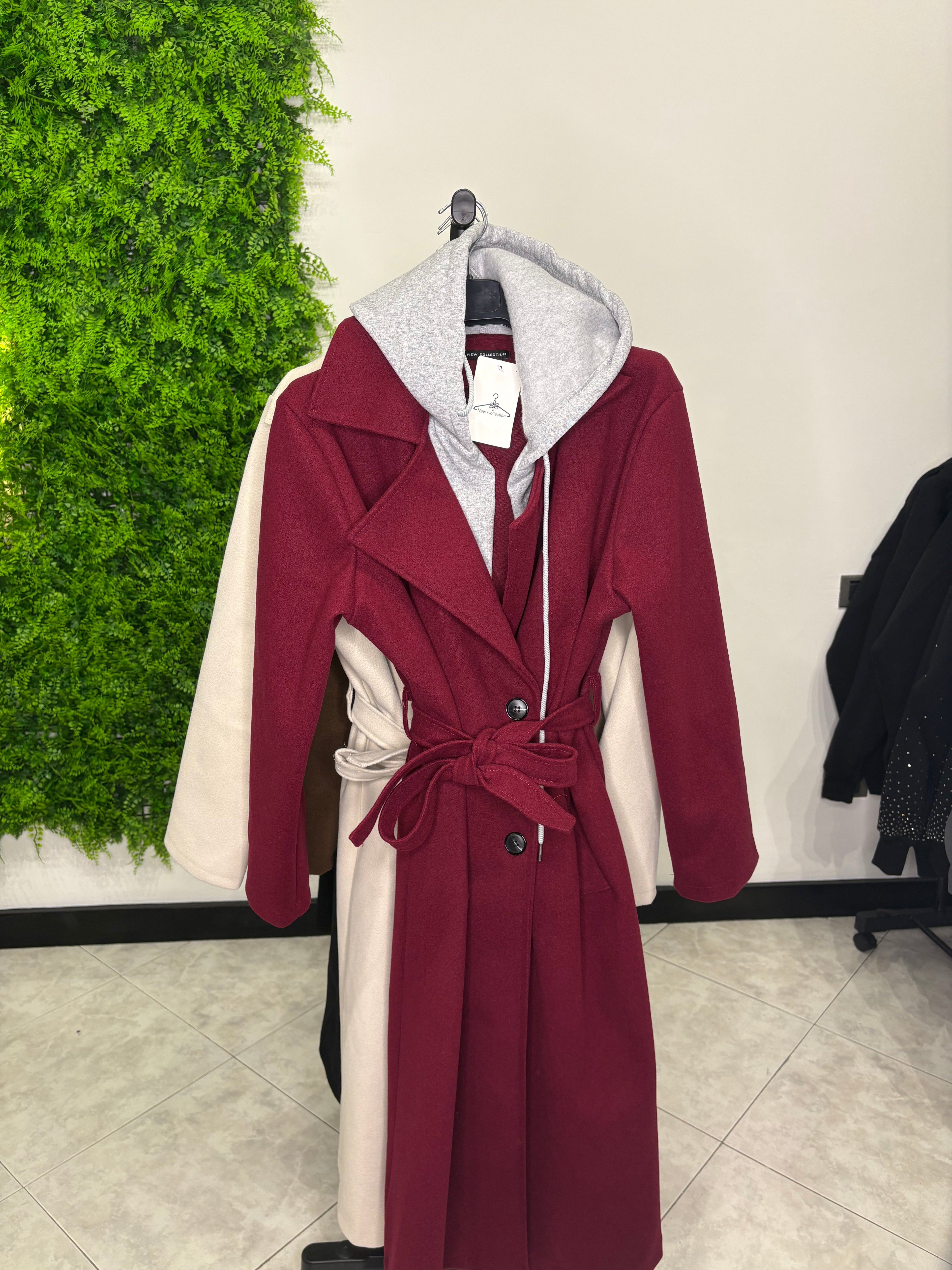 cappotto con felpa integrata