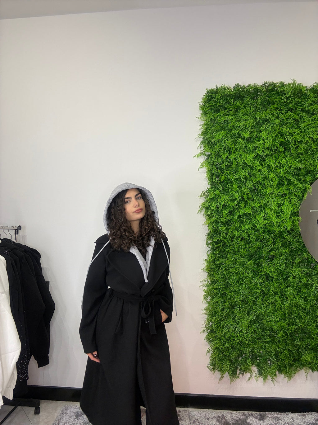 cappotto con felpa integrata