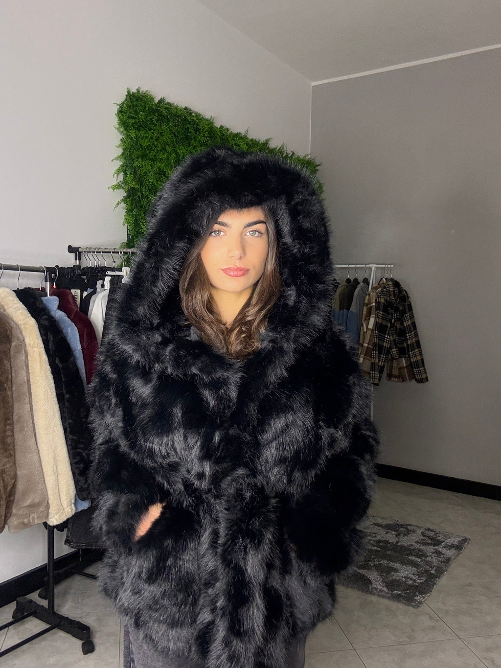 Pelliccia pelo lungo nera