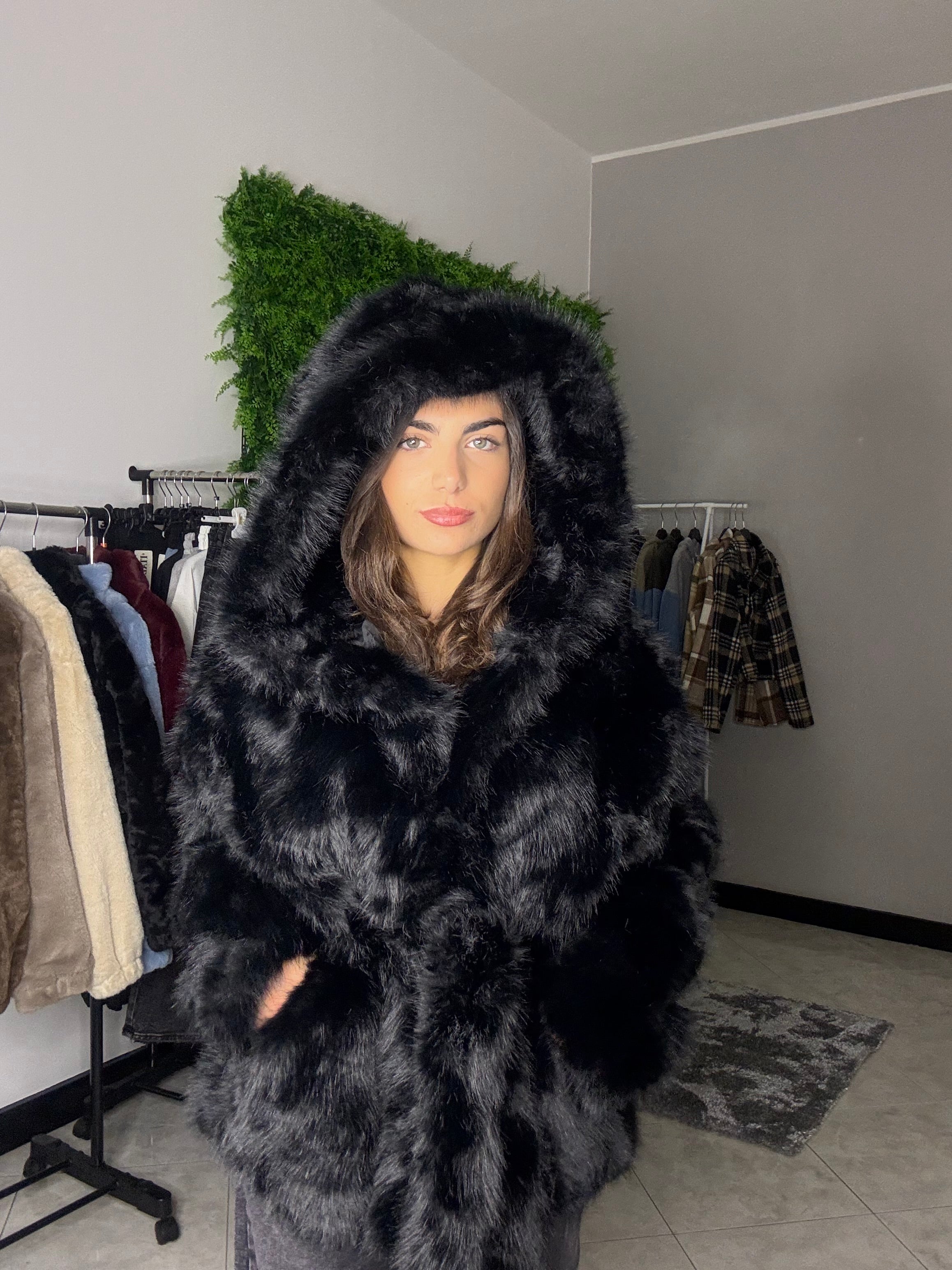 Pelliccia pelo lungo nera