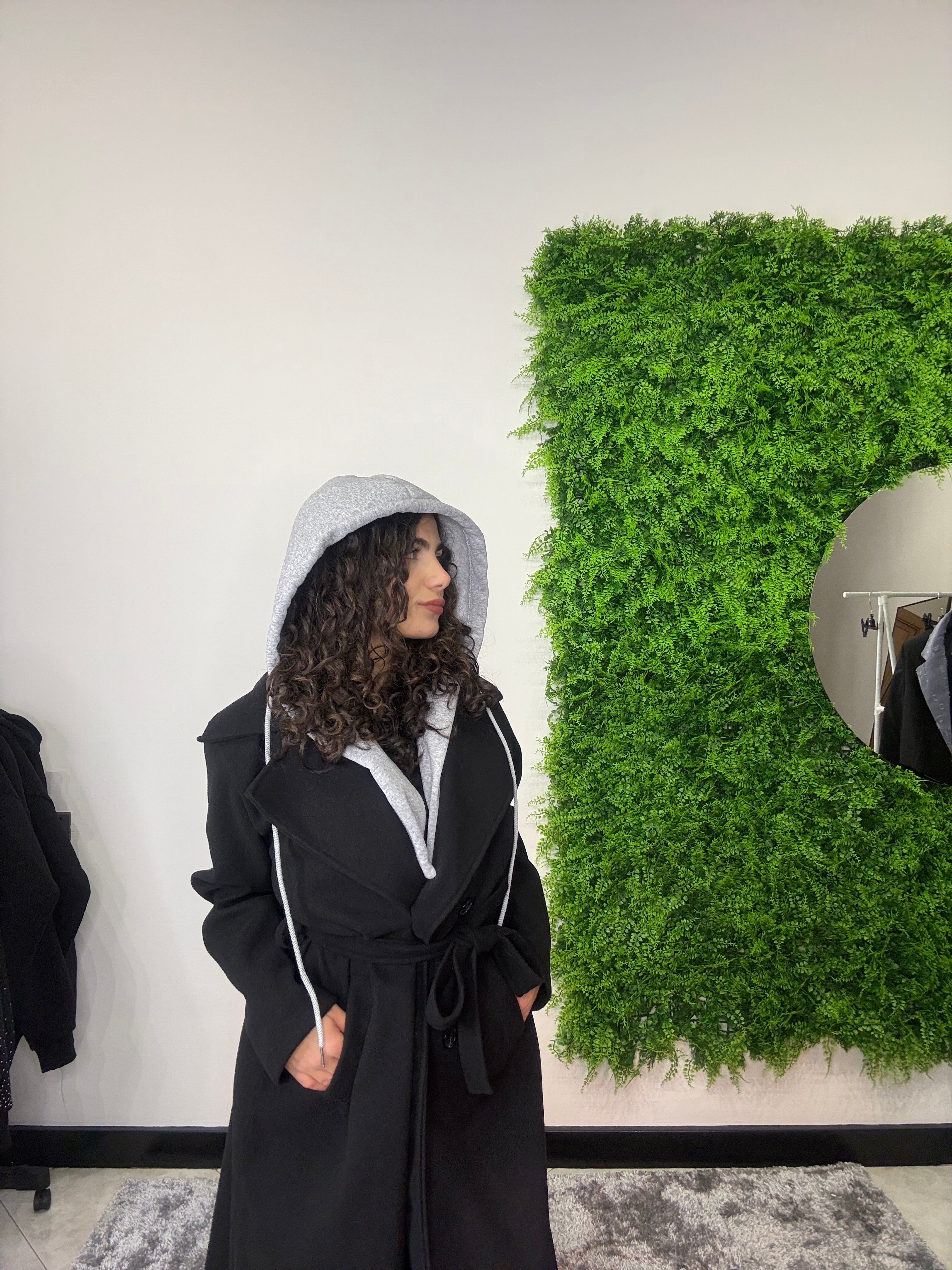 cappotto con felpa integrata